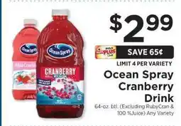 ShopRite Ocean Spray Cranberry Drink offer