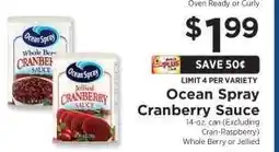 ShopRite Ocean Spray Cranberry Sauce offer