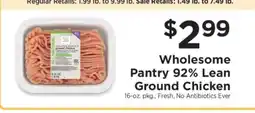 ShopRite Wholesome Pantry 92% Lean Ground Chicken offer