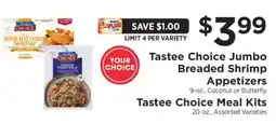 ShopRite Tastee Choice Jumbo Breaded Shrimp Appetizers / Tastee Choice Meal Kits offer