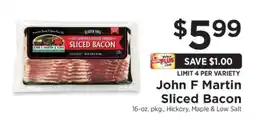 ShopRite John F Martin Sliced Bacon offer
