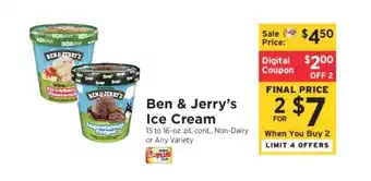 ShopRite Ben & Jerry's Ice Cream offer