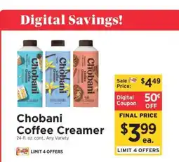 ShopRite Chobani Coffee Creamer offer