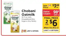 ShopRite Chobani Oatmilk offer