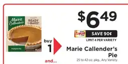 ShopRite Marie Callender's Pie offer