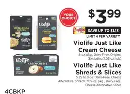 ShopRite Violife Just Like Cream Cheese offer