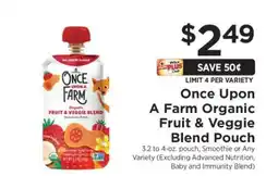 ShopRite Once Upon a Farm Organic Fruit & Veggie Blend Pouch offer