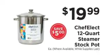 ShopRite ChefElect 12-Quart Steamer Stock Pot offer