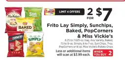 ShopRite Frito Lay Simply, Sunchips, Baked, Popcorners & Miss Vickie's offer
