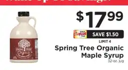 ShopRite Spring Tree Organic Maple Syrup offer