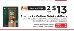 ShopRite Starbucks Coffee Drinks 4-Pack offer