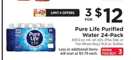 ShopRite Pure Life Purified Water 24-Pack offer