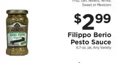 ShopRite Filippo Berio Pesto Sauce offer