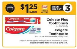 ShopRite Colgate Plus Toothbrush & Colgate Toothpaste offer