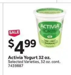 Stop&Shop Activia Yogurt 32 oz offer