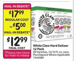 Stop&Shop White Claw Hard Seltzer 12 Pack offer