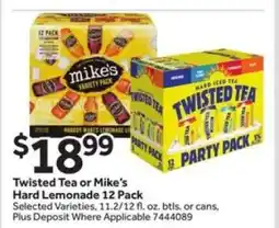 Stop&Shop Twisted Tea or Mike's Hard Lemonade 12 Pack offer