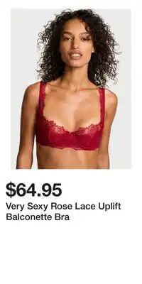 Victoria's Secret Very Sexy Rose Lace Uplift Balconette Bra offer