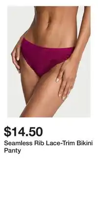 Victoria's Secret Seamless Rib Lace-Trim Bikini Panty offer