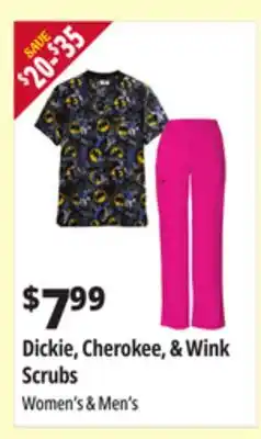 Ocean State Job Lot Women's & Men's Dickie, Cherokee, & Wink Scrubs offer