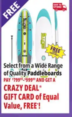 Ocean State Job Lot Wide Range or Quality Paddleboard offer