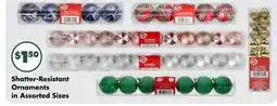 Dollar Tree Shatter-Resistant Ornaments in Assorted Sizes offer
