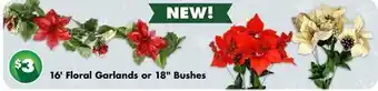 Dollar Tree 16' Floral Garlands or 18 Bushes offer