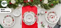 Dollar Tree Plaid Dinnerware or Glassware offer