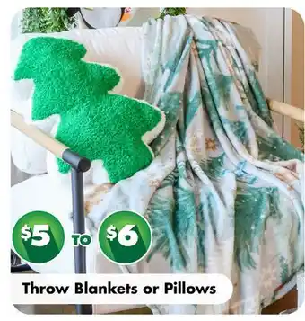 Dollar Tree Throw Blankets or Pillows offer