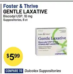 Health Mart Foster & Thrive GENTLE LAXATIVE Biscodyl USP, 10 mg Suppositories offer