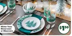Dollar Tree Winter Trees Dinnerware or Glassware offer