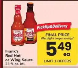 Safeway Frank's Red Hot or Wing Sauce offer