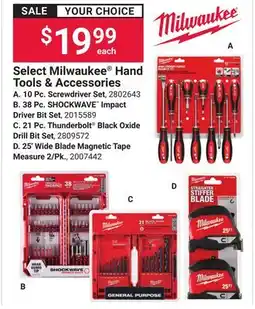 Ace Hardware Select Milwaukee Hand Tools & Accessories offer