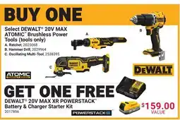 Ace Hardware Select DEWALT 20V MAX ATOMIC Brushless Power Tools (tools only) offer