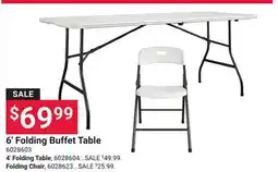 Ace Hardware 6' Folding Buffet Table offer
