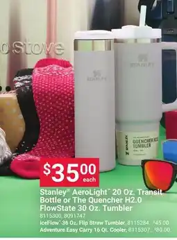 Ace Hardware Stanley AeroLight 20 Oz. Transit Bottle or The Quencher H2.0 FlowState 30 Oz. Tumbler offer