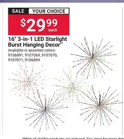 Ace Hardware 16 3-in-1 LED Starlight Burst Hanging Decor offer