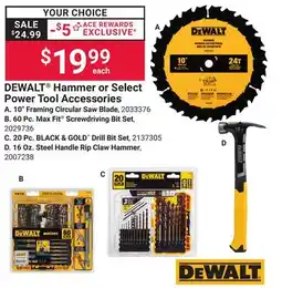 Ace Hardware DEWALT Hammer or Select Power Tool Accessories offer