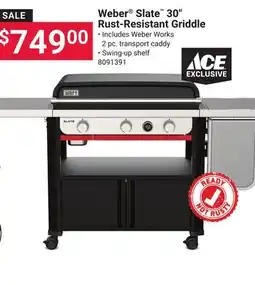 Ace Hardware Weber Slate 30 Rust-Resistant Griddle offer