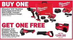 Ace Hardware Milwaukee M18 Brushless Drill & Impact Driver Kit or REDLITHIUM Extended Capacity Battery & Charger offer