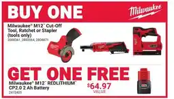 Ace Hardware Milwaukee M12 Cut-Off Tool, Ratchet or Stapler (tools only) offer