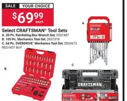 Ace Hardware CRAFTSMAN Tool Sets offer
