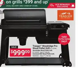 Ace Hardware Traeger Woodridge Pro Wood Pellet Grill offer