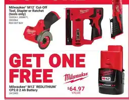 Ace Hardware Milwaukee M12 Cut-Off Tool, Stapler or Ratchet (tools only) offer