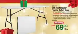 Ace Hardware Cosco 6 Ft. Rectangular Folding Buffet Table offer
