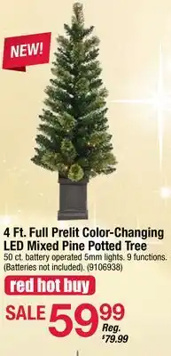 Ace Hardware 4 Ft. Full Prelit Color-Changing LED Mixed Pine Potted Tree offer