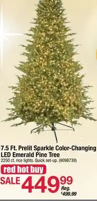 Ace Hardware 7.5 Ft. Prelit Sparkle Color-Changing LED Emerald Pine Tree offer