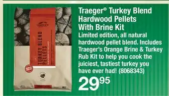 Ace Hardware Traeger Turkey Blend Hardwood Pellets With Brine Kit offer