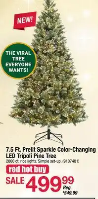 Ace Hardware 7.5 Ft. Prelit Sparkle Color-Changing LED Tripoli Pine Tree offer