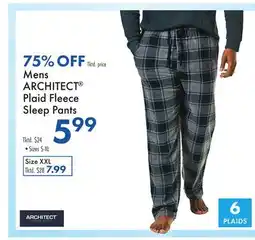 Boscov's Mens ARCHITECT Plaid Fleece Sleep Pants offer